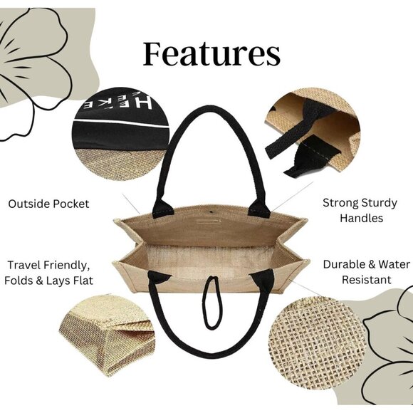 Custom Canvas Tote Bag, Large Size - Fashion Theme #6 - Cream Tote or Black Tote - Picture 10 of 16